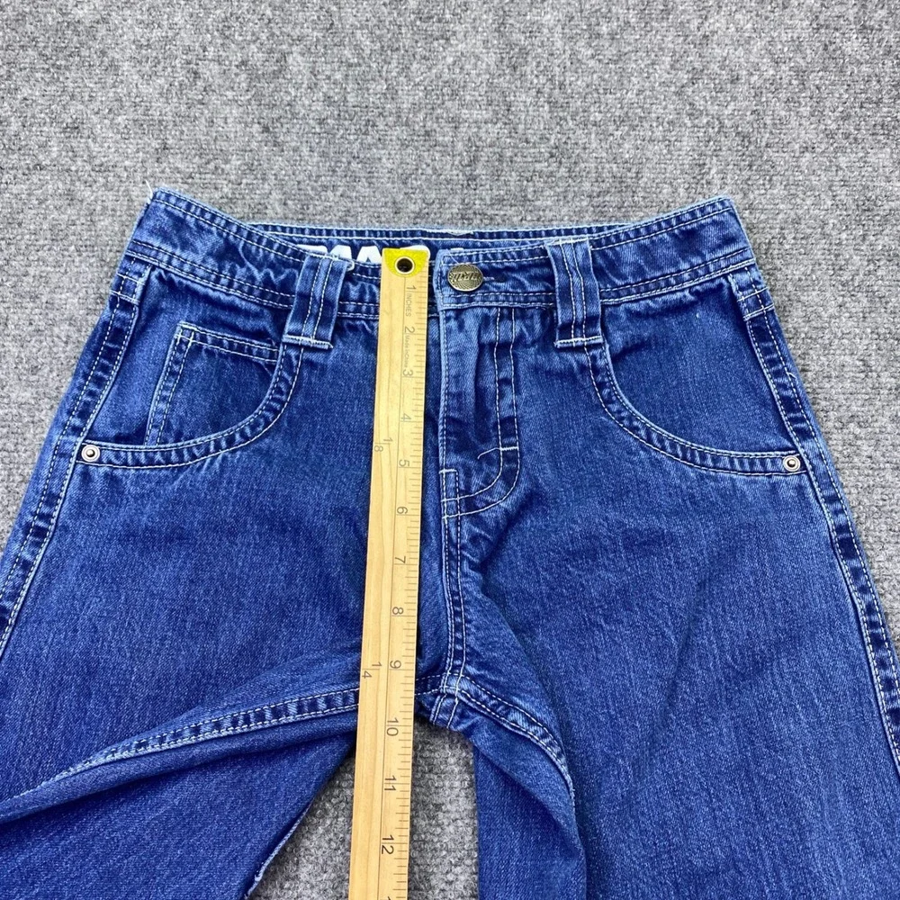 A-Lab‎ Wide Leg Skater Jeans Medium Wash Blue Baggy Y2K Graphic Denim Size 24